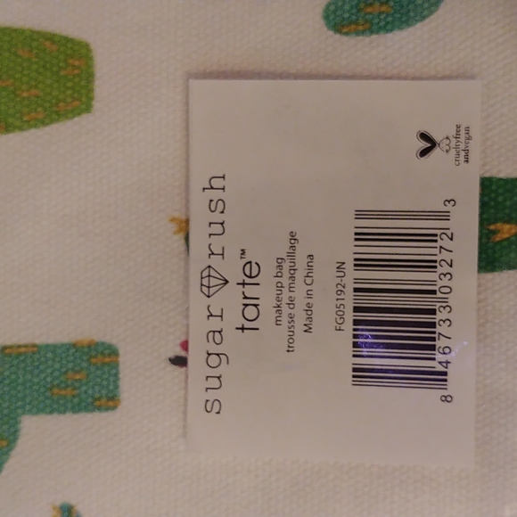 🏜FIRM! NWT TARTE SUGAR RUSH CACTUS COSMETIC BAG (DISCONTINUED) - Picture 6 of 6